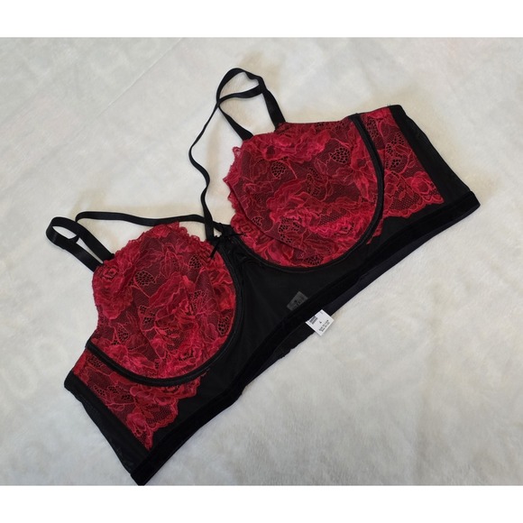 torrid Other - Torrid Size 4 NWT $46.90 Red & Black Lace Velvet Bra Intimates